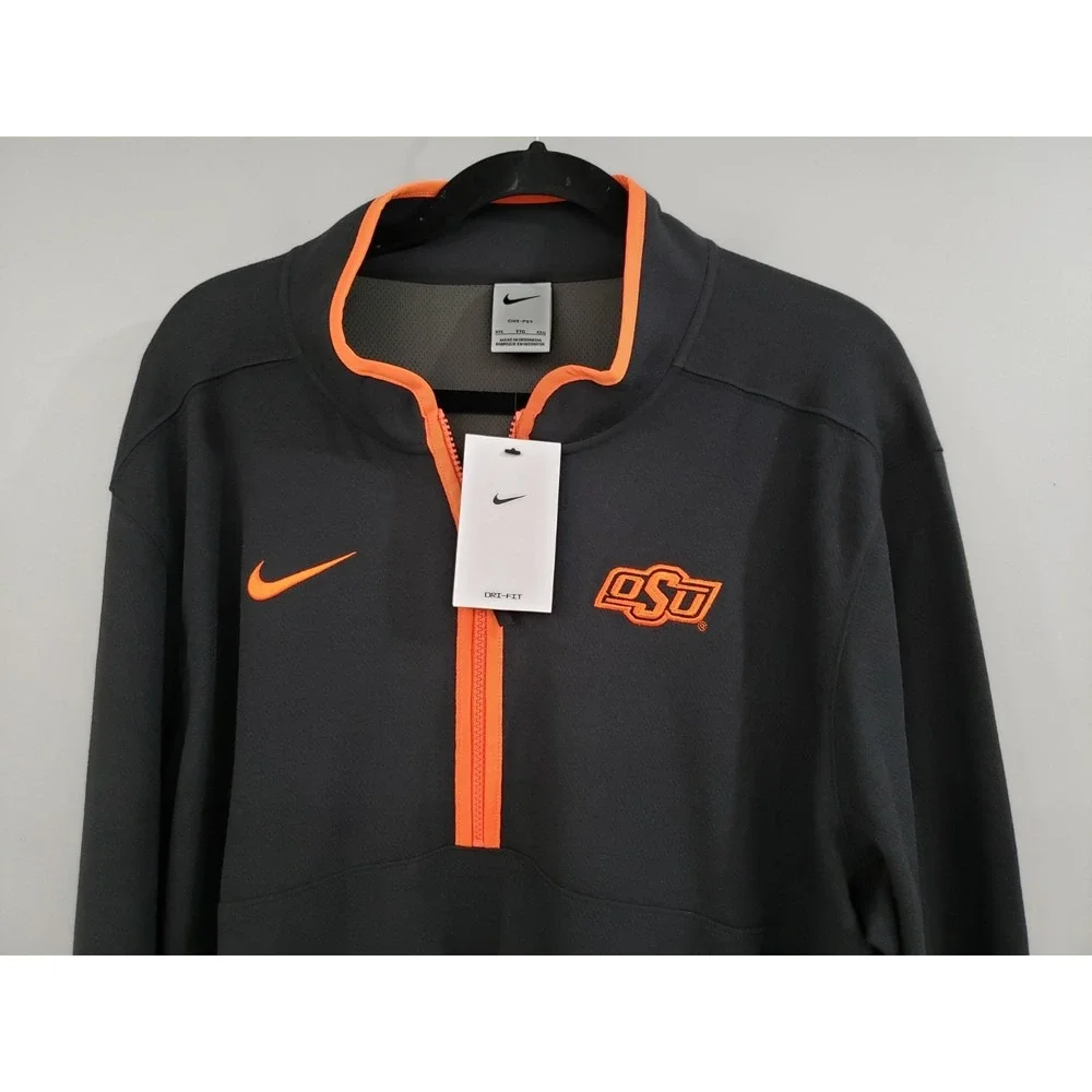 NEW SIZE 2XL XXL OKLAHOMA STATE COWBOYS OSU NCAA Nike Quarter Zip Pullover